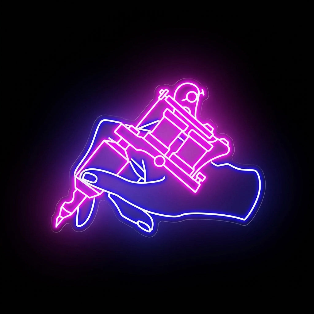 Elli Dövme Makinesi Neon Dekor