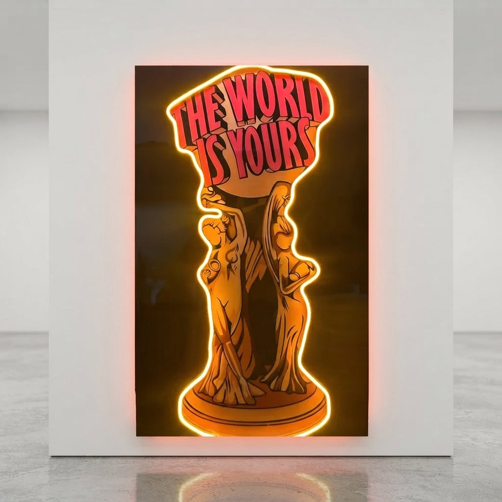 The World Is Yours Neon Tablo