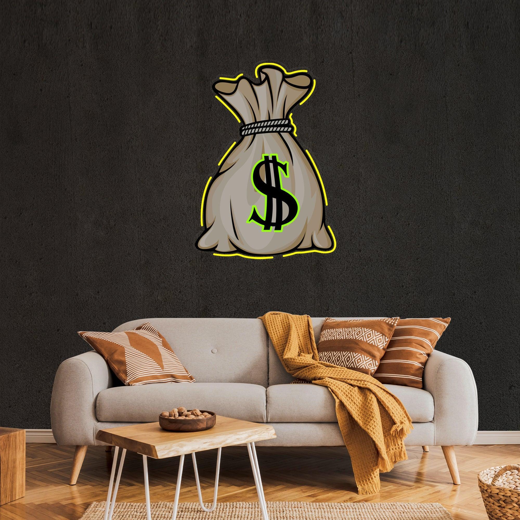 Cash Bag Artwork Led Neon Sign Light - Neonbir