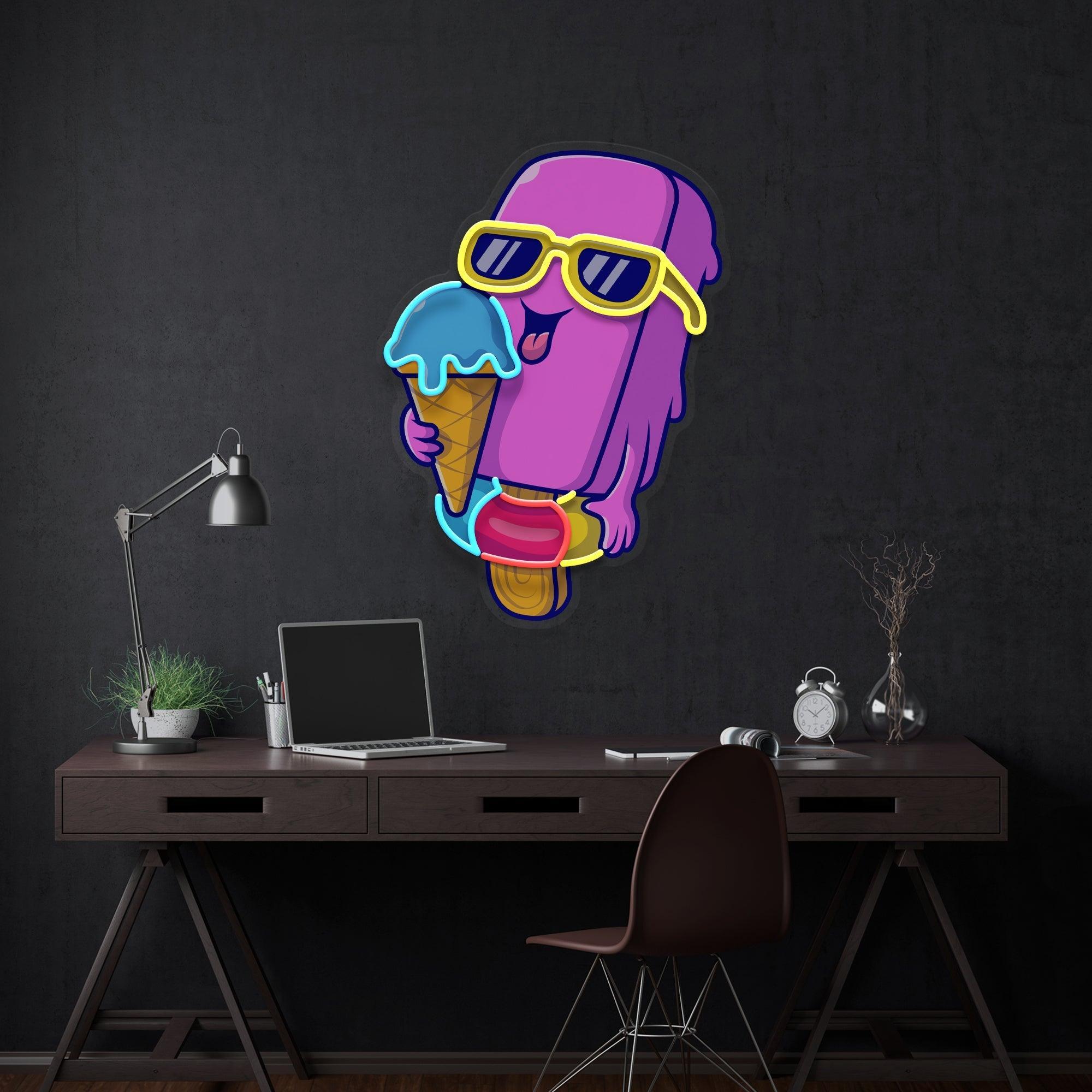 Sweet Summer Cute Ice Cream Artwork Led Neon Sign Light - Neonbir