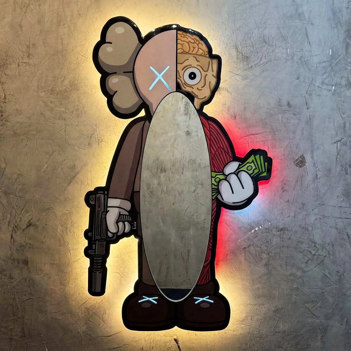 KAWS Anatomi Neon Ayna