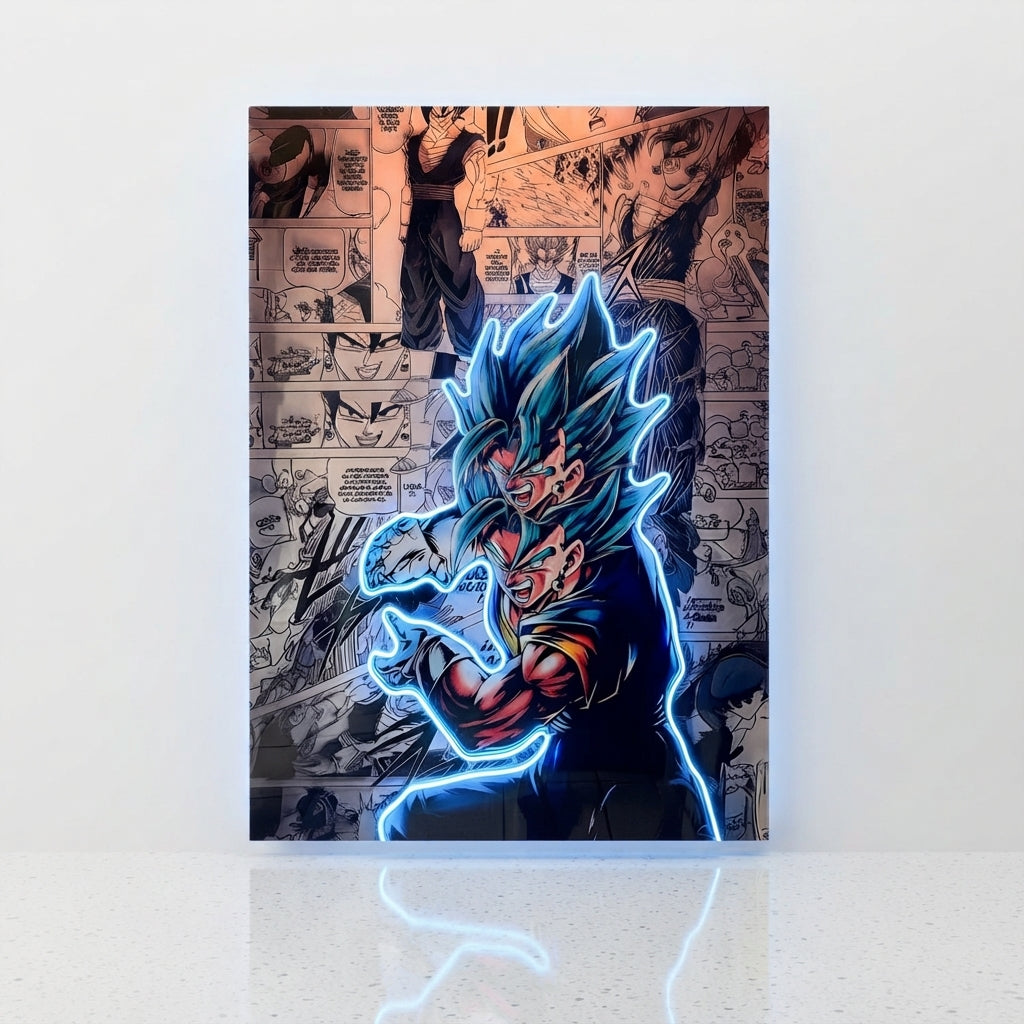 Goku SSJ Dios Azul Angry Neon Tablo
