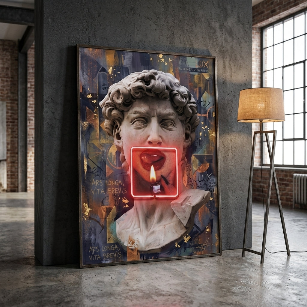 Neo-Klasik Pop Art Çerçeveli Tablo: "Ars Longa"