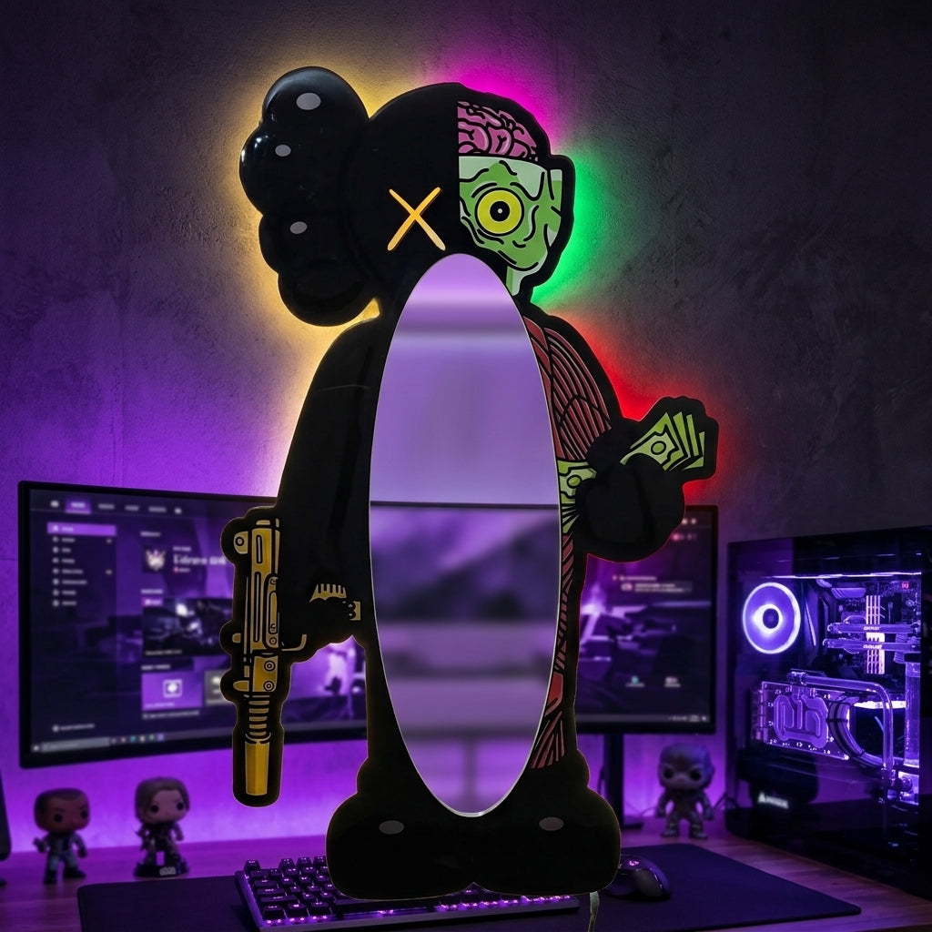 KAWS Siyah Anatomi Neon Ayna