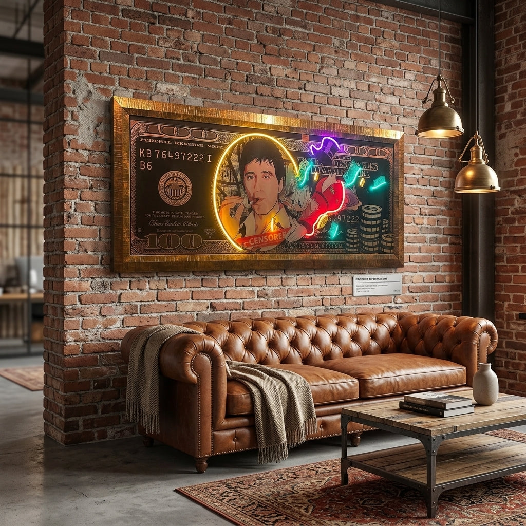 Exclusive Scarface Dollar Neon Tablo