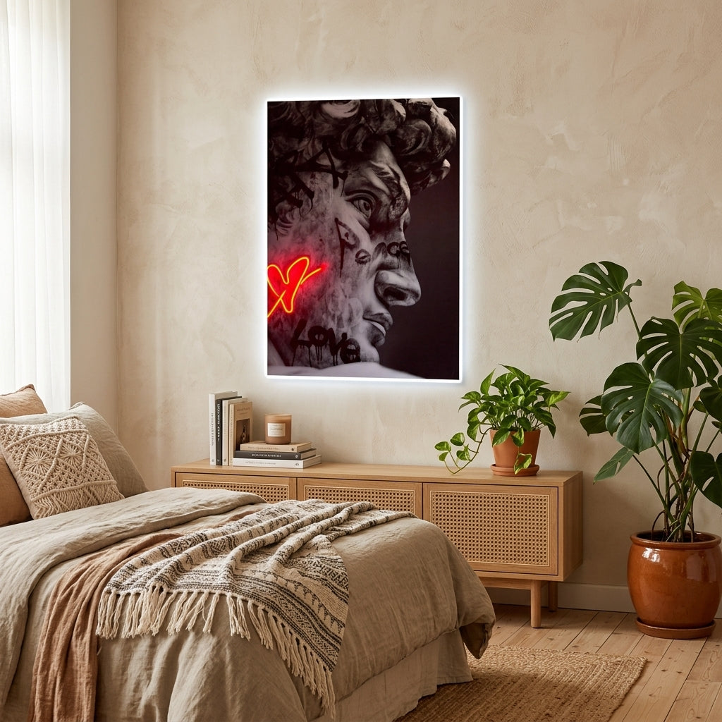 David Art Love Neon Tablo