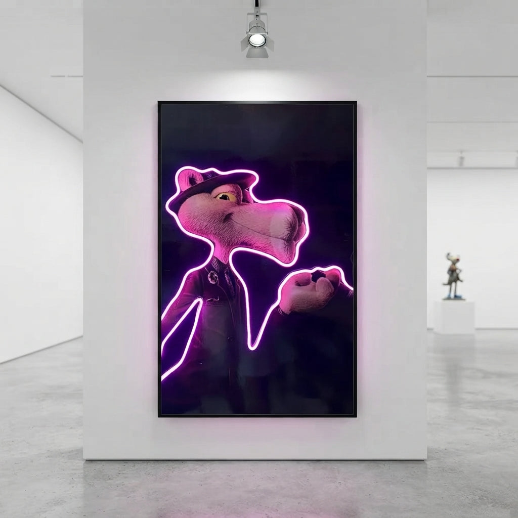 Pantera Rosa Neon Tablo