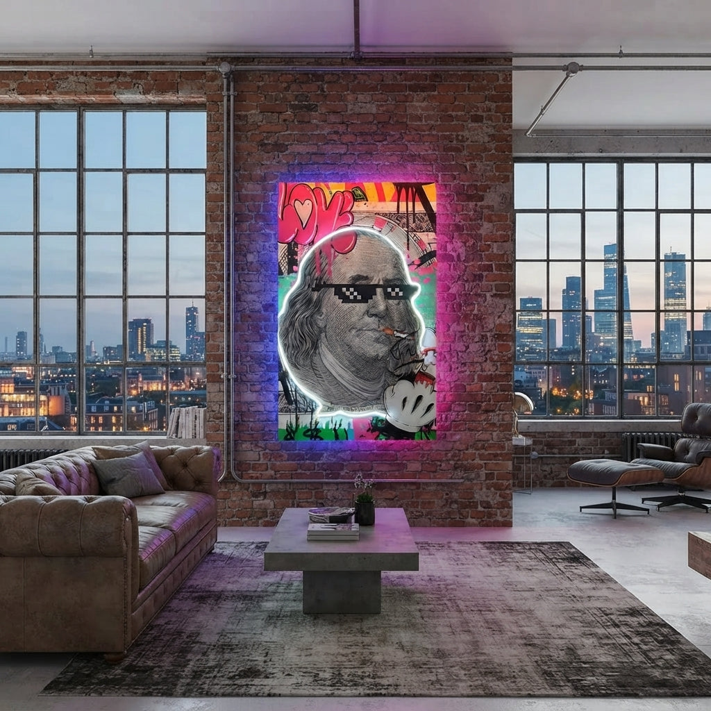 Benjamin Flanklin Neon Tablo