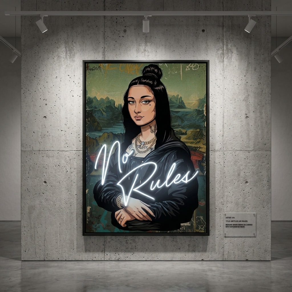 "Modern Mona Lisa - No Rules" Kanvas Tablo