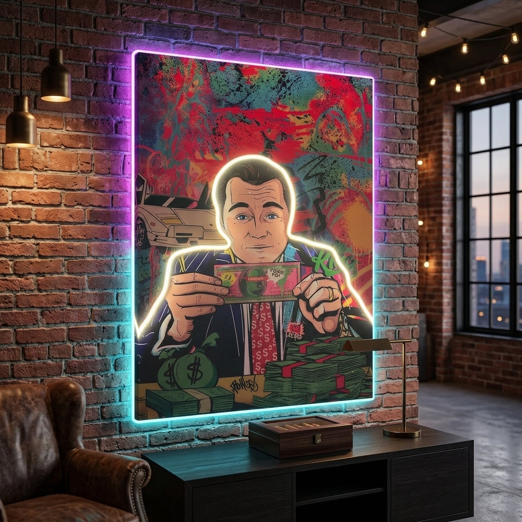 Exclusive Jordan Belfort Money Neon Tablo
