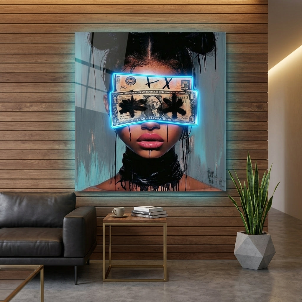 "Blinded by Money ve Neon Sansür" Premium Tablo