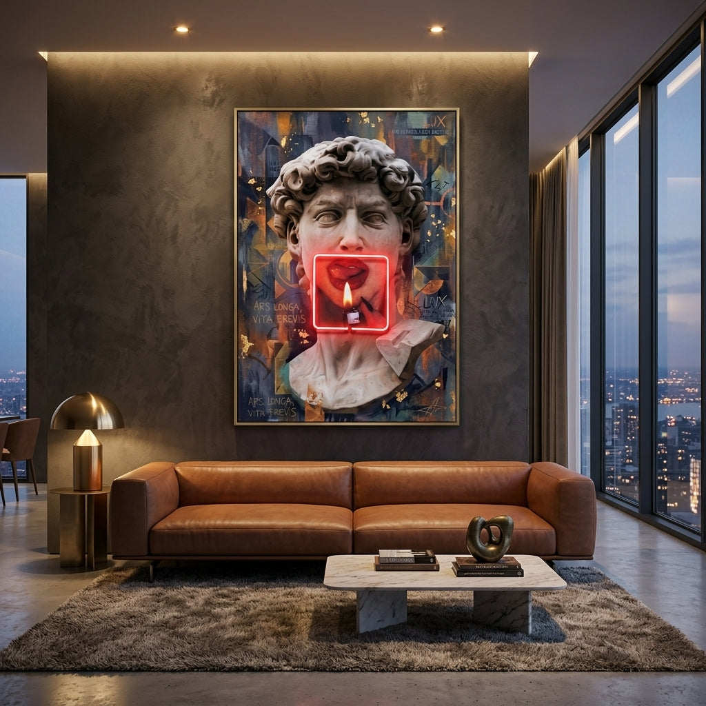 Neo-Klasik Pop Art Çerçeveli Tablo: "Ars Longa"