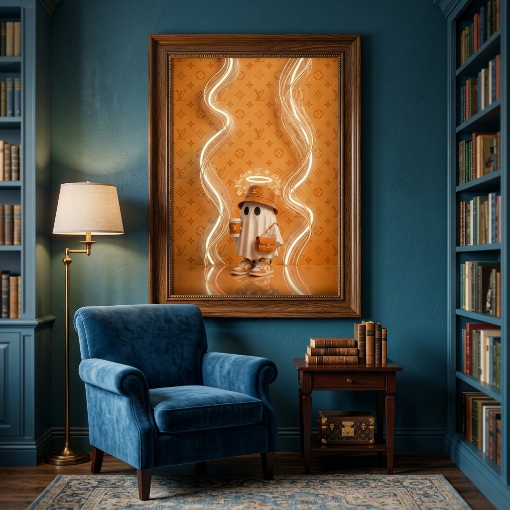 'Golden Hype Ghost' Çerçeveli Neon Tablo – Yeni Sezon