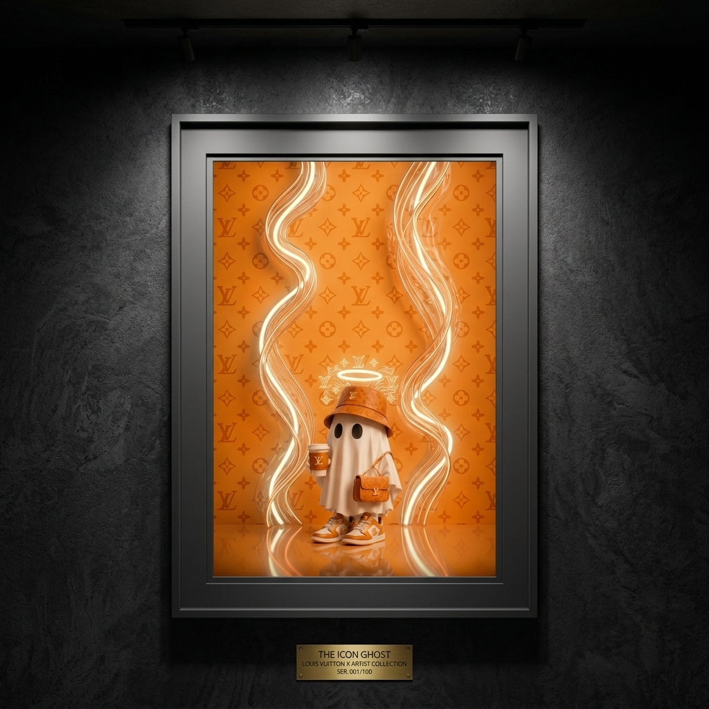 'Golden Hype Ghost' Çerçeveli Neon Tablo – Yeni Sezon
