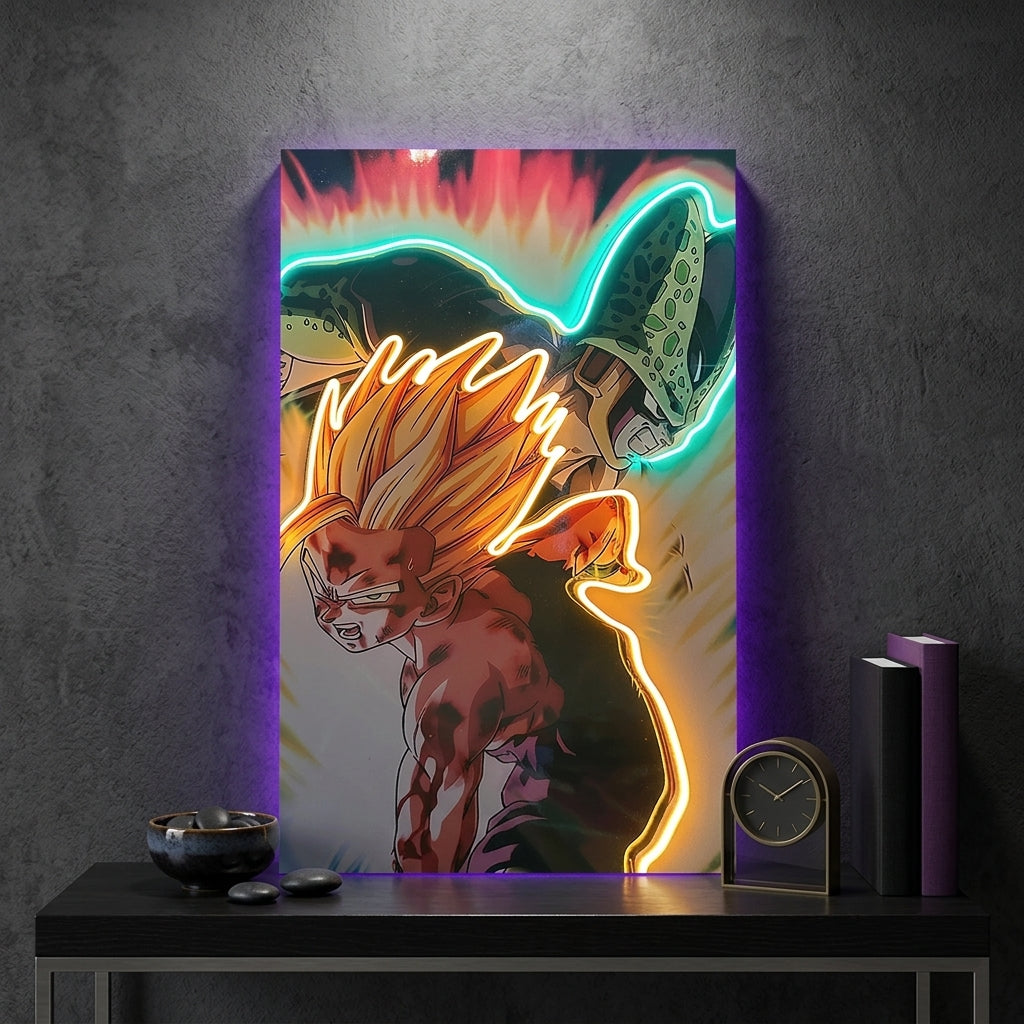 Gohan vs Cell Neon Tablo