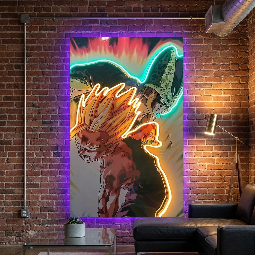 Gohan vs Cell Neon Tablo