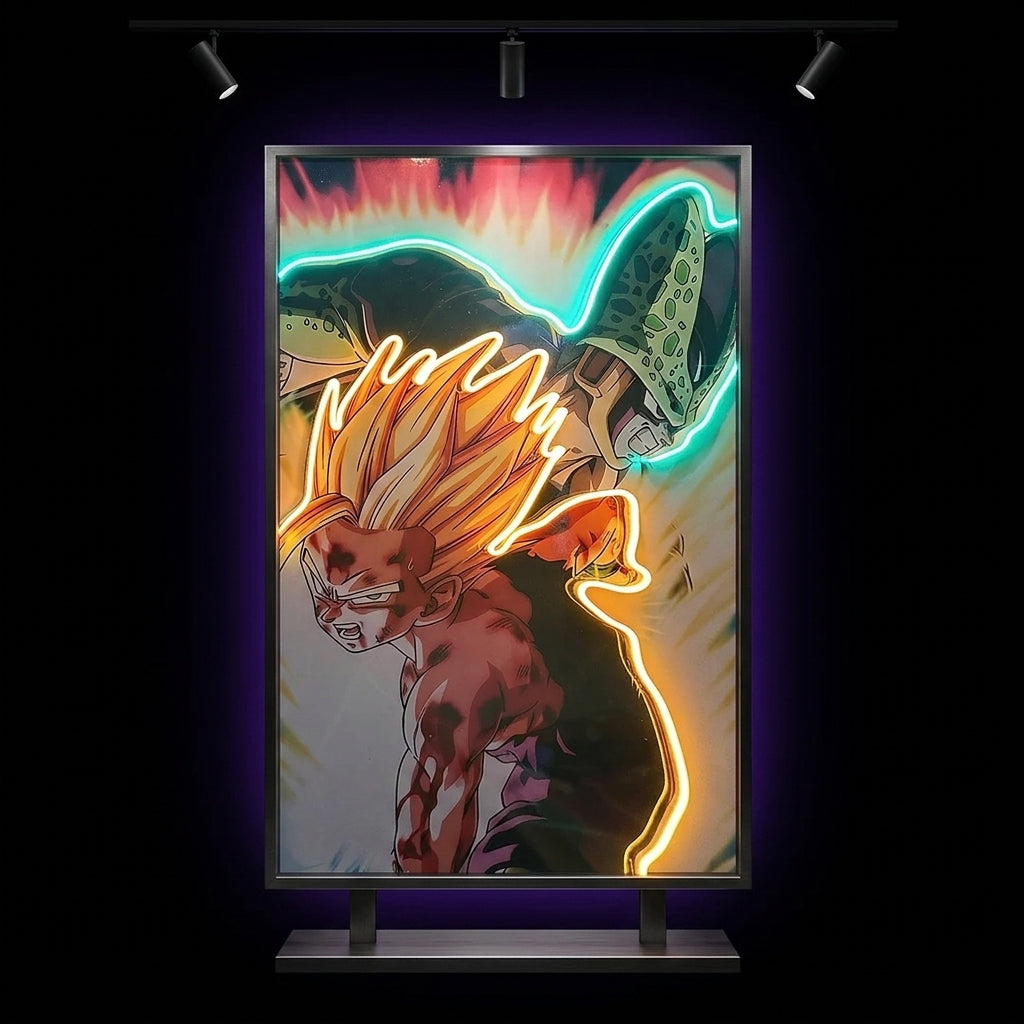 Gohan vs Cell Neon Tablo