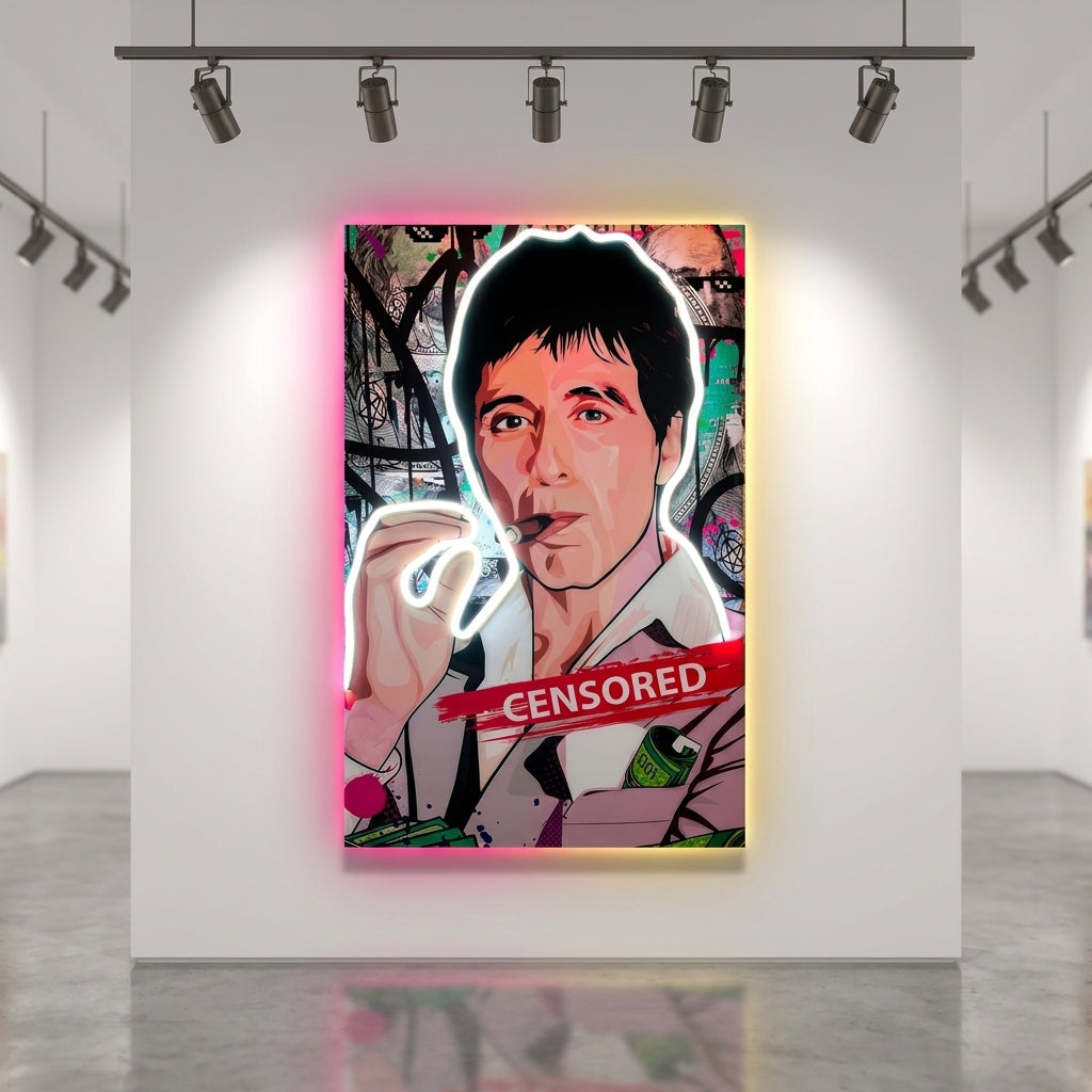 Scarface Censored Neon Tablo