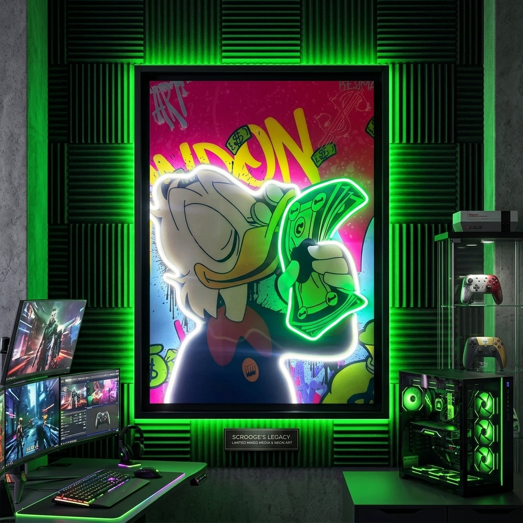 Exclusive Scrooge McDuck Cream Neon Tablo