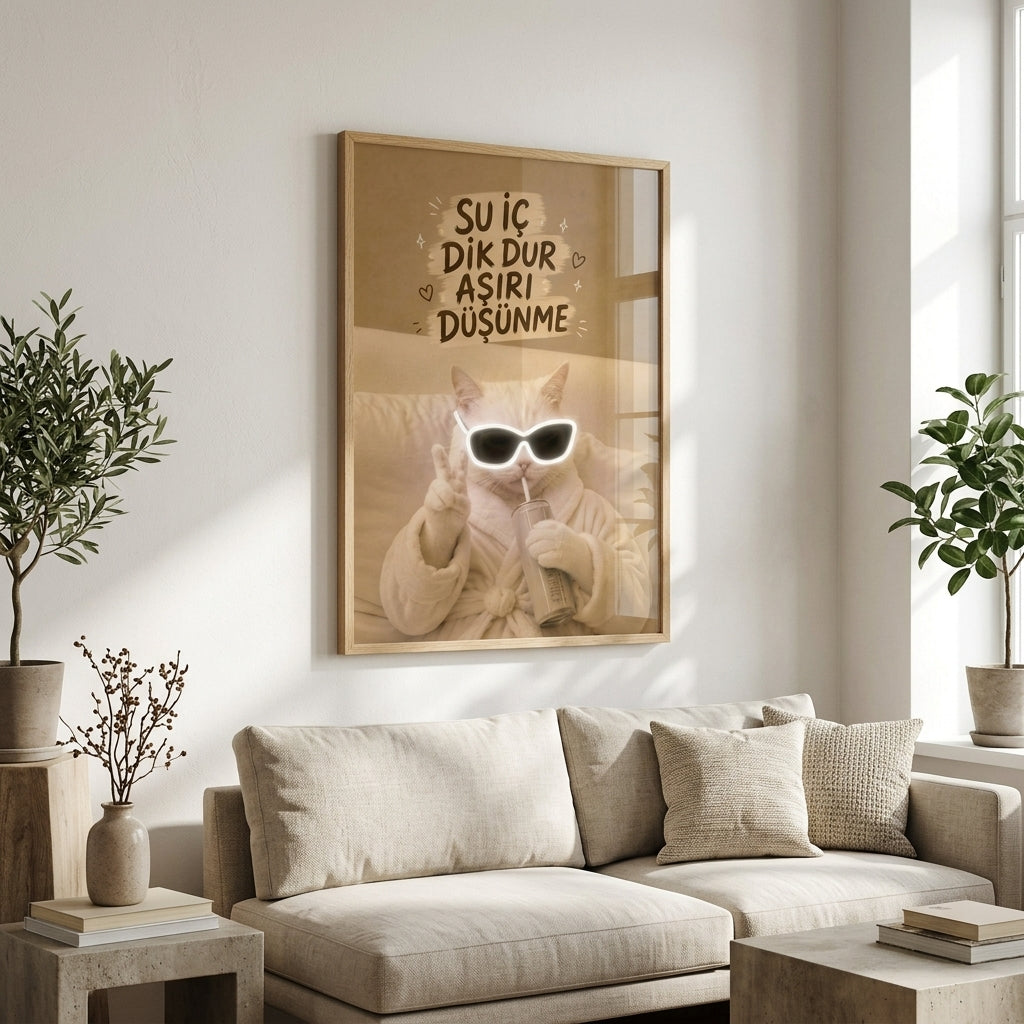 Cool Kedi Duvar Sanatı
