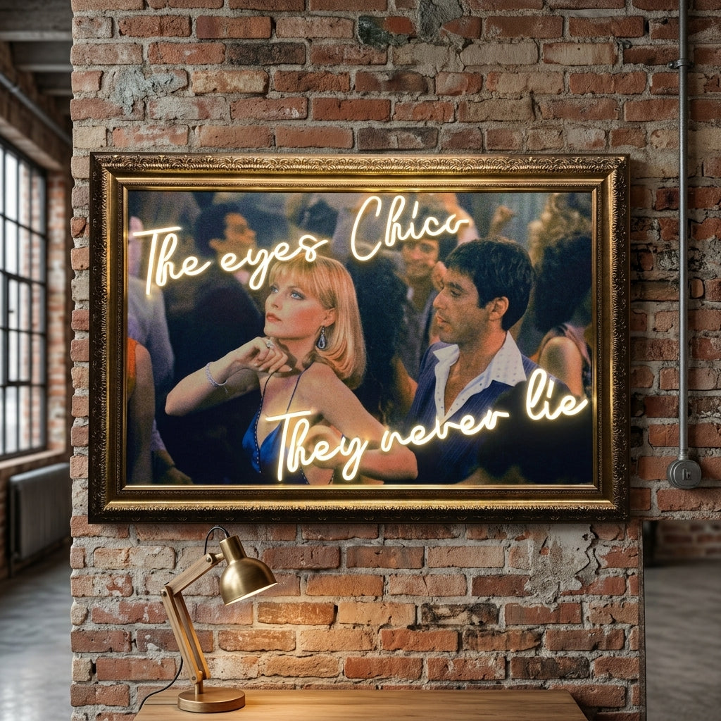 "The Eyes Chico" Neon Işıklı Scarface Tablosu