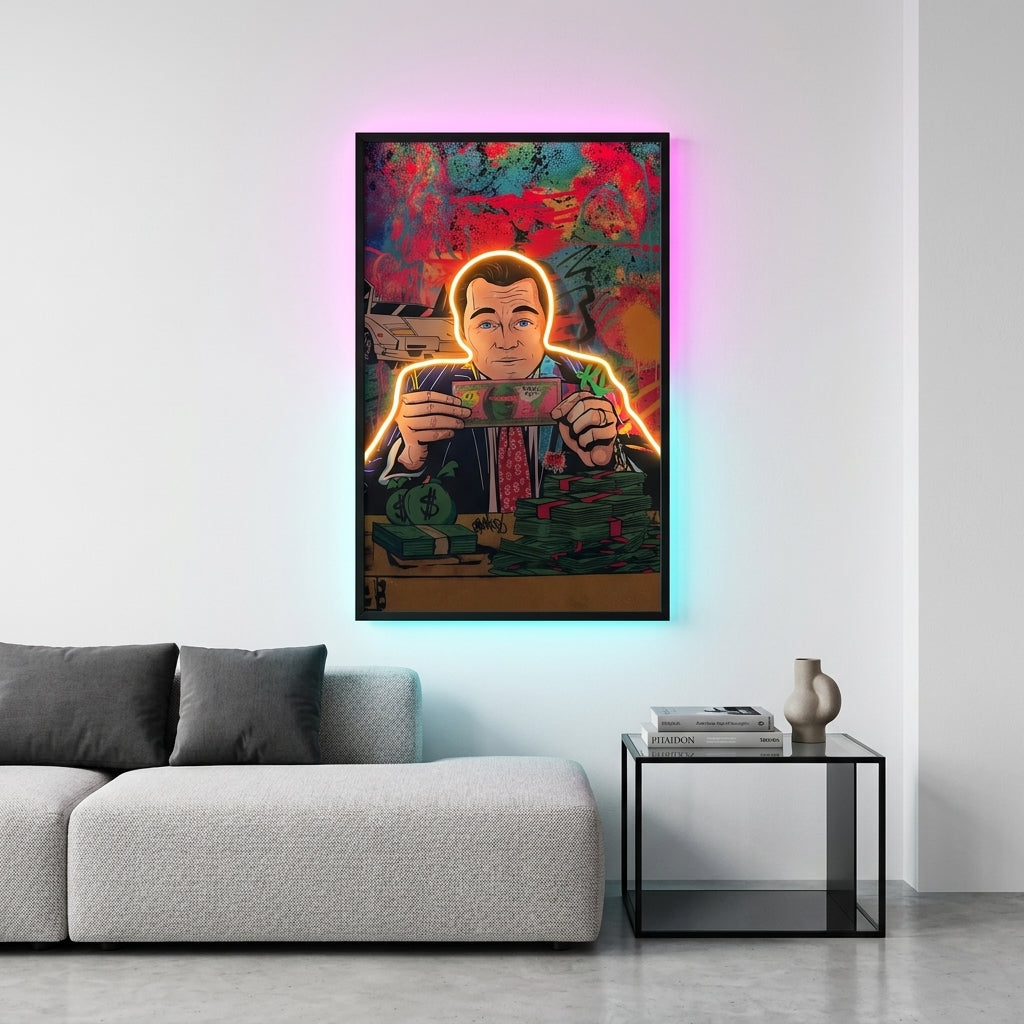 Exclusive Jordan Belfort Money Neon Tablo