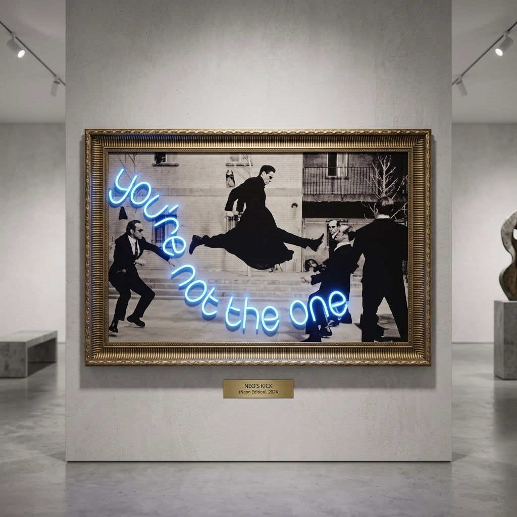 Matrix Etkisi: "You're Not The One" Mavi Neon Işıklı Tablo&nbsp;
