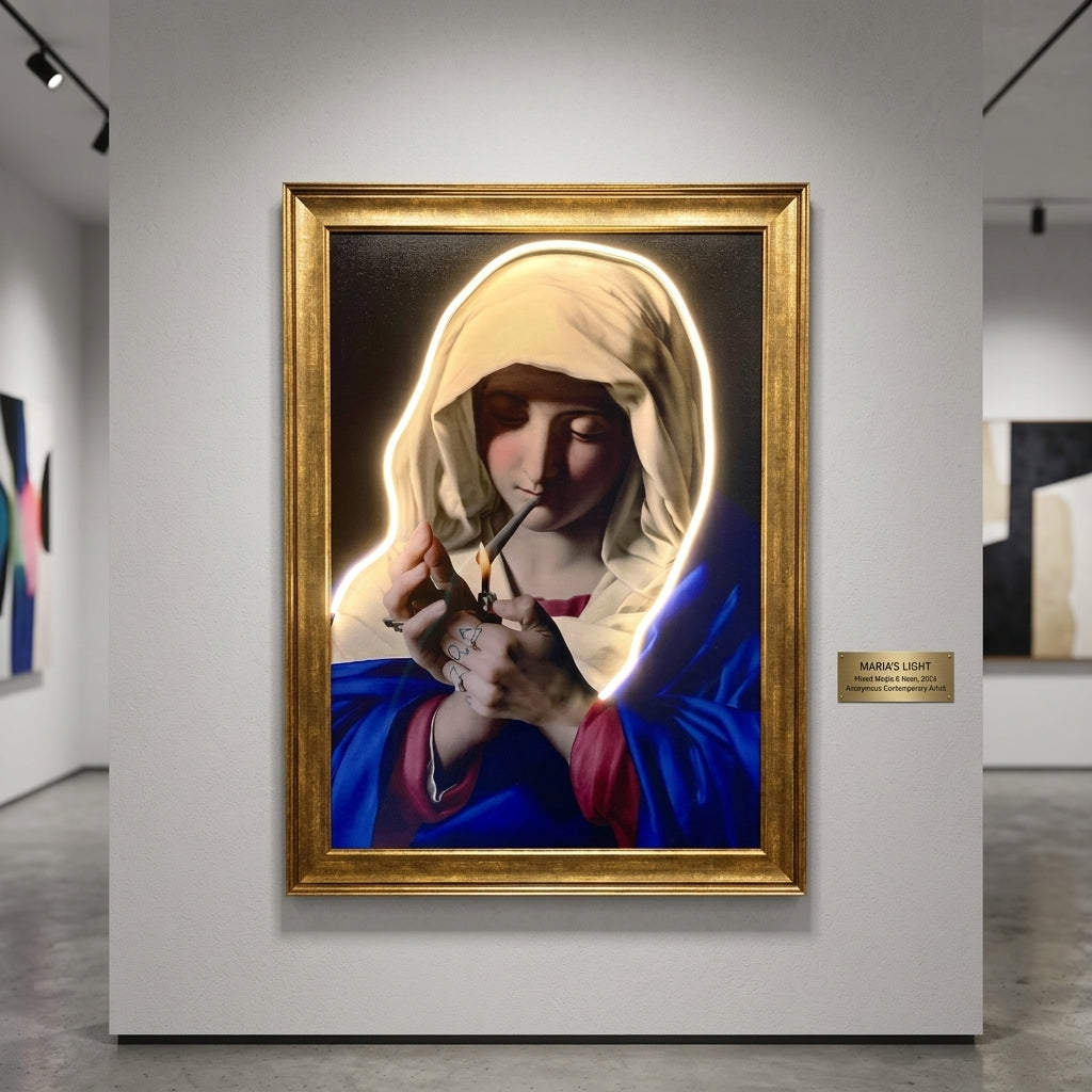 Modern Rönesans: Neon Işık Efektli İkonik Art Tablo