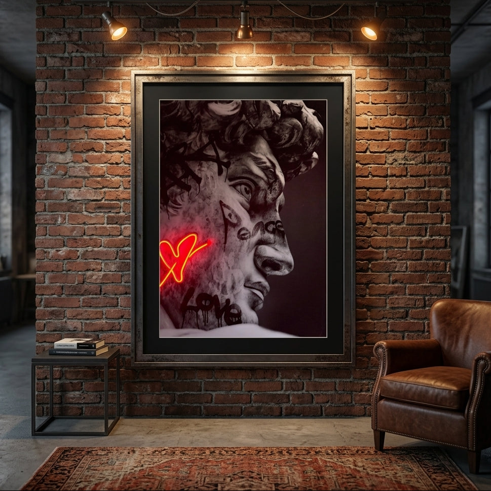 David Art Love Neon Tablo
