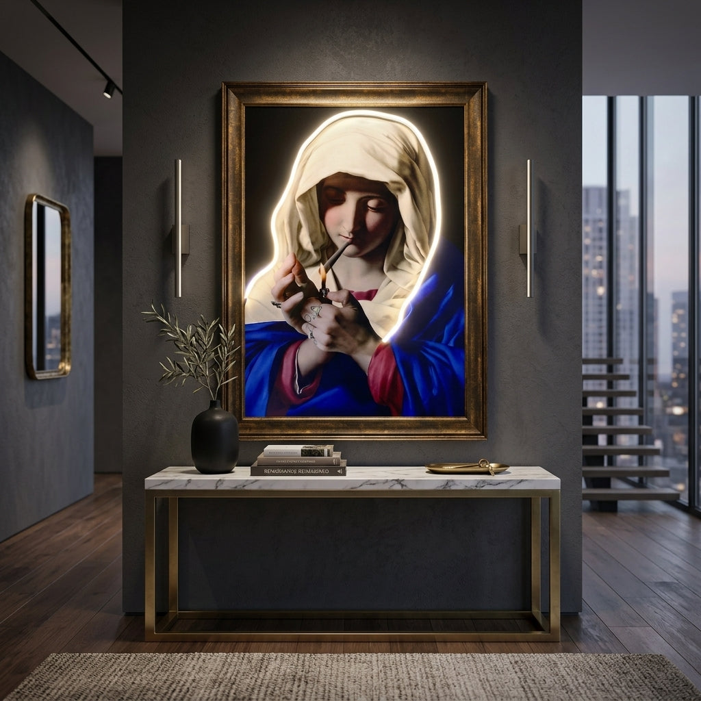Modern Rönesans: Neon Işık Efektli İkonik Art Tablo
