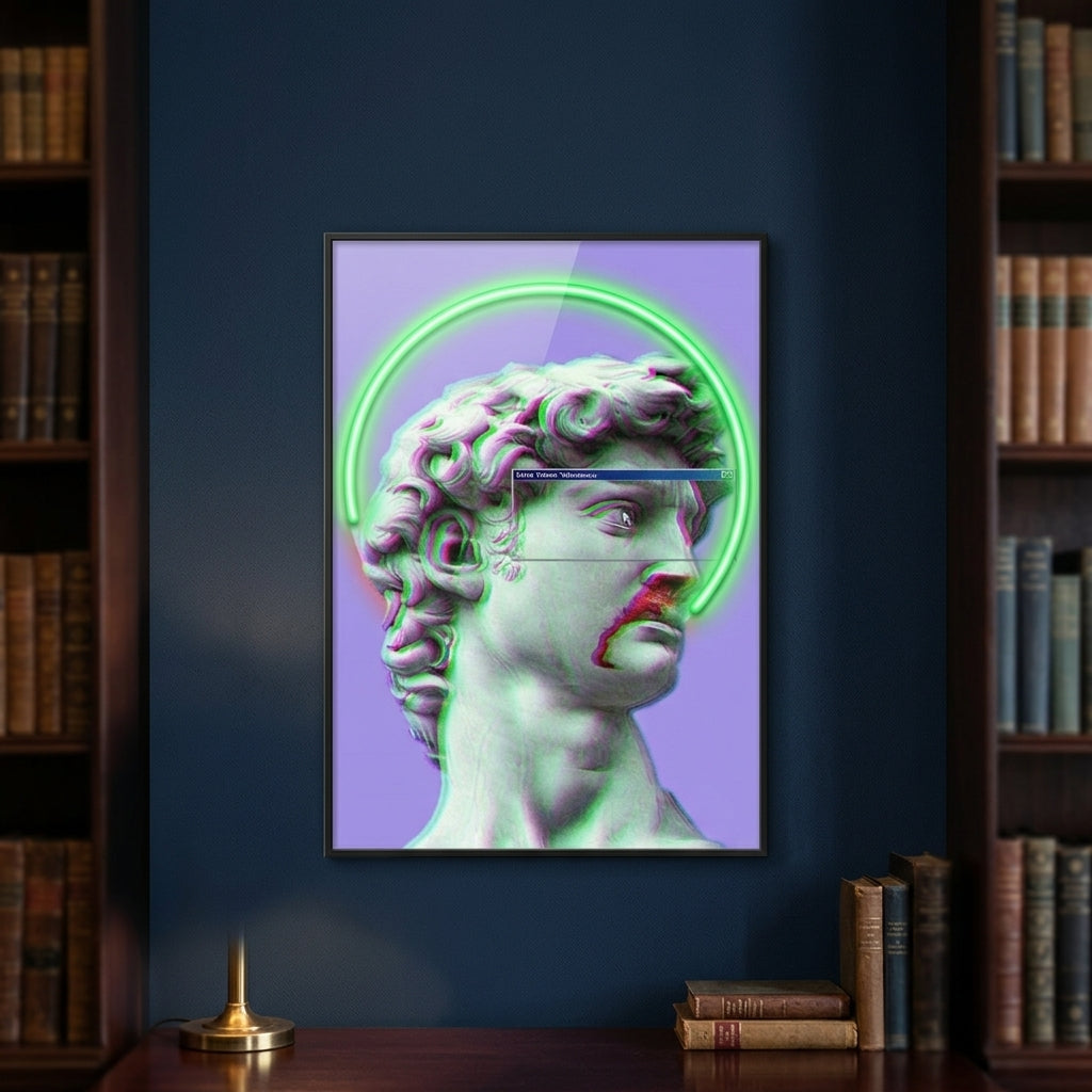"Dijital Rönesans ve Sistem Hatası (Glitch)" Premium Tablo