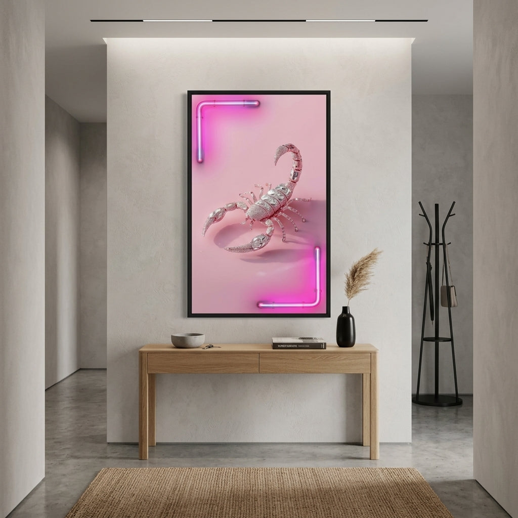 'Crystal Scorpio' Lüks Neon Işıklı Tablo – Yeni Sezon