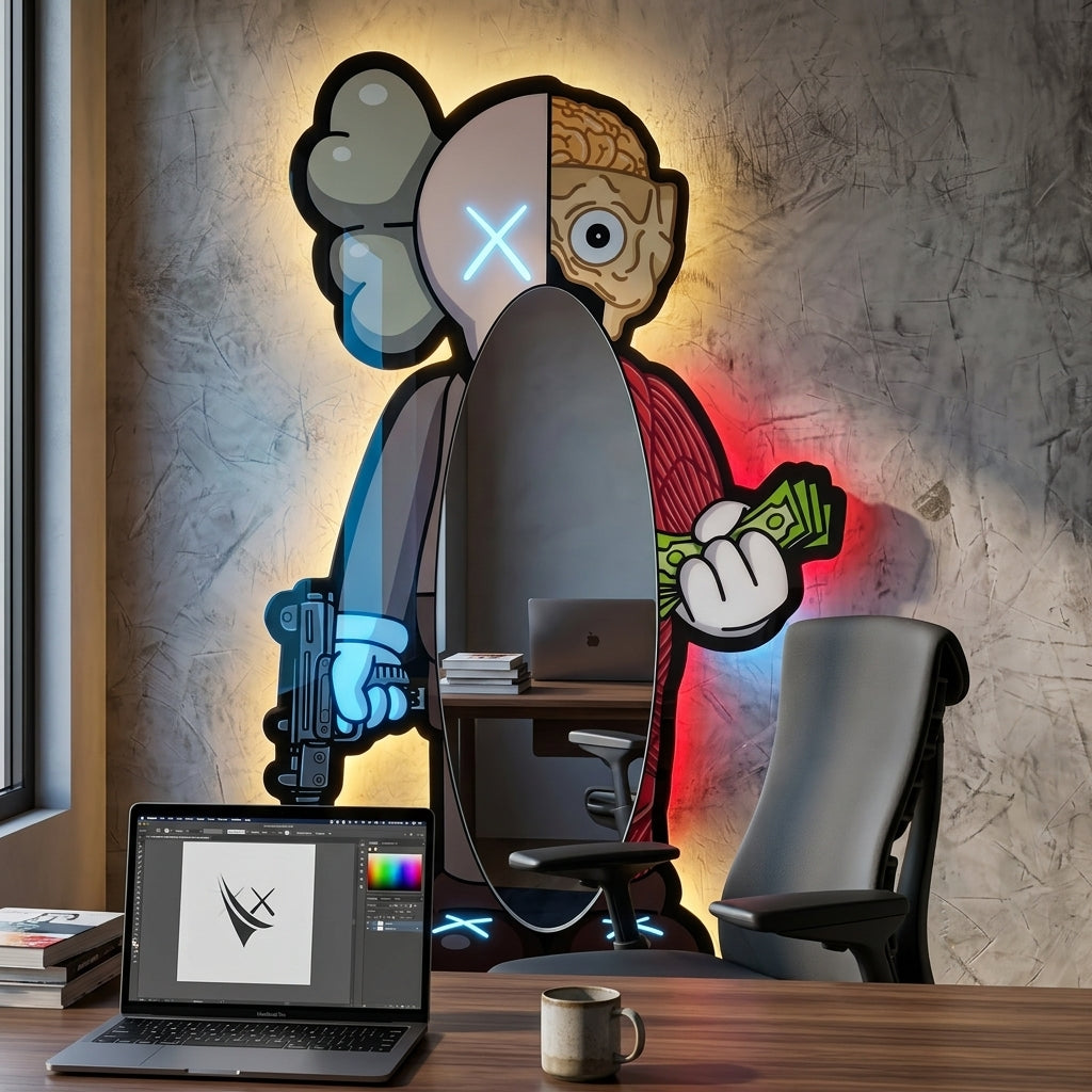 KAWS Anatomi Neon Ayna