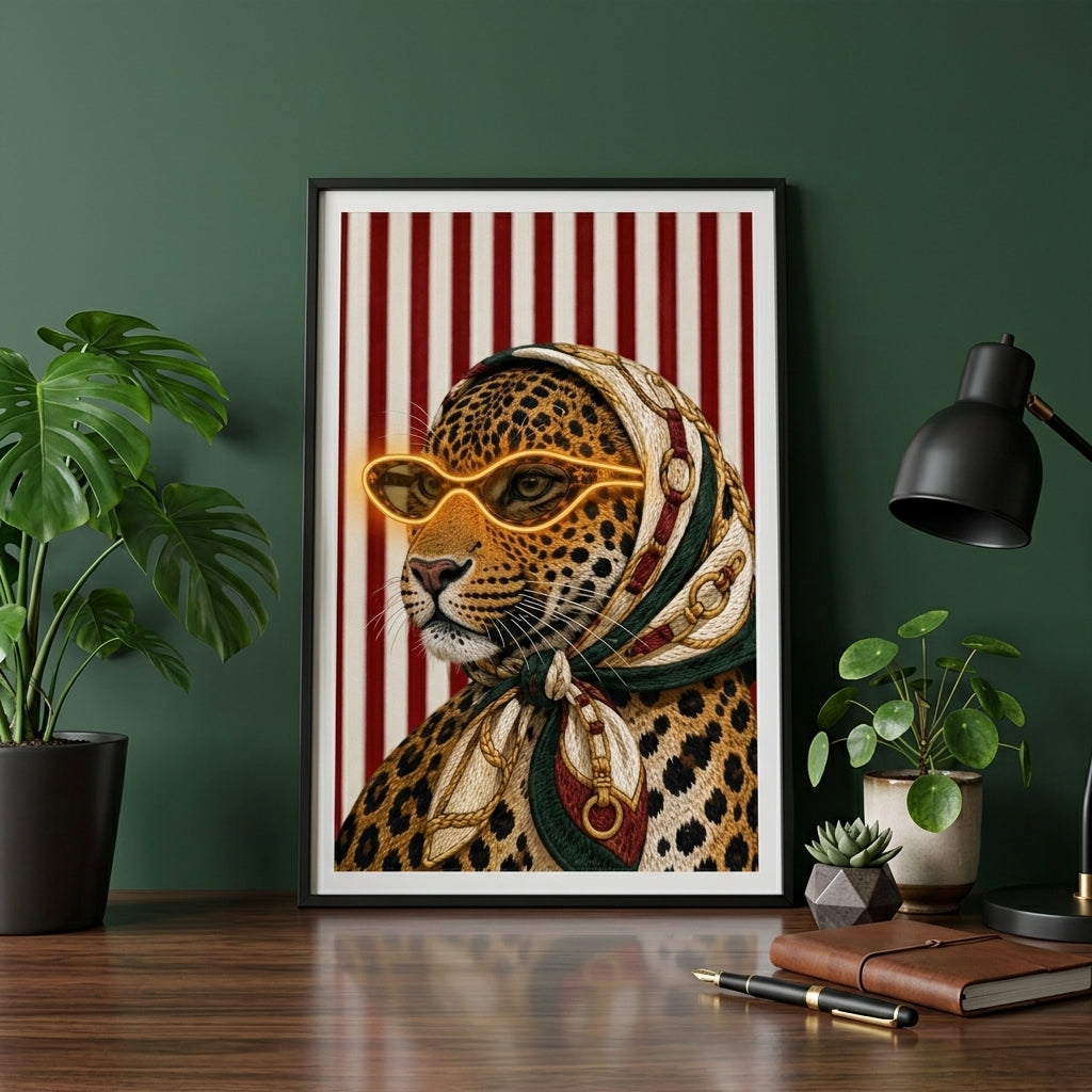 'Wild Elegance' Neon Işıklı Kanvas Tablo – Yeni Sezon
