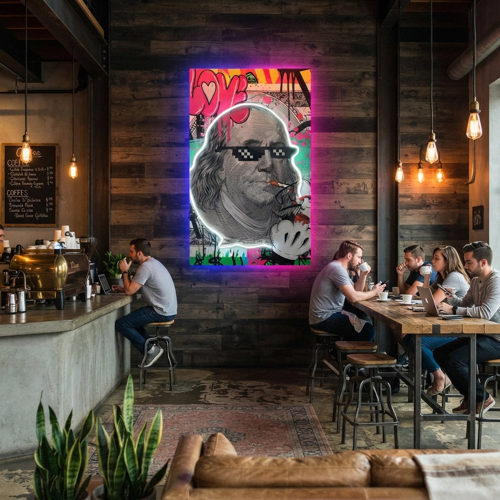 Benjamin Flanklin Neon Tablo