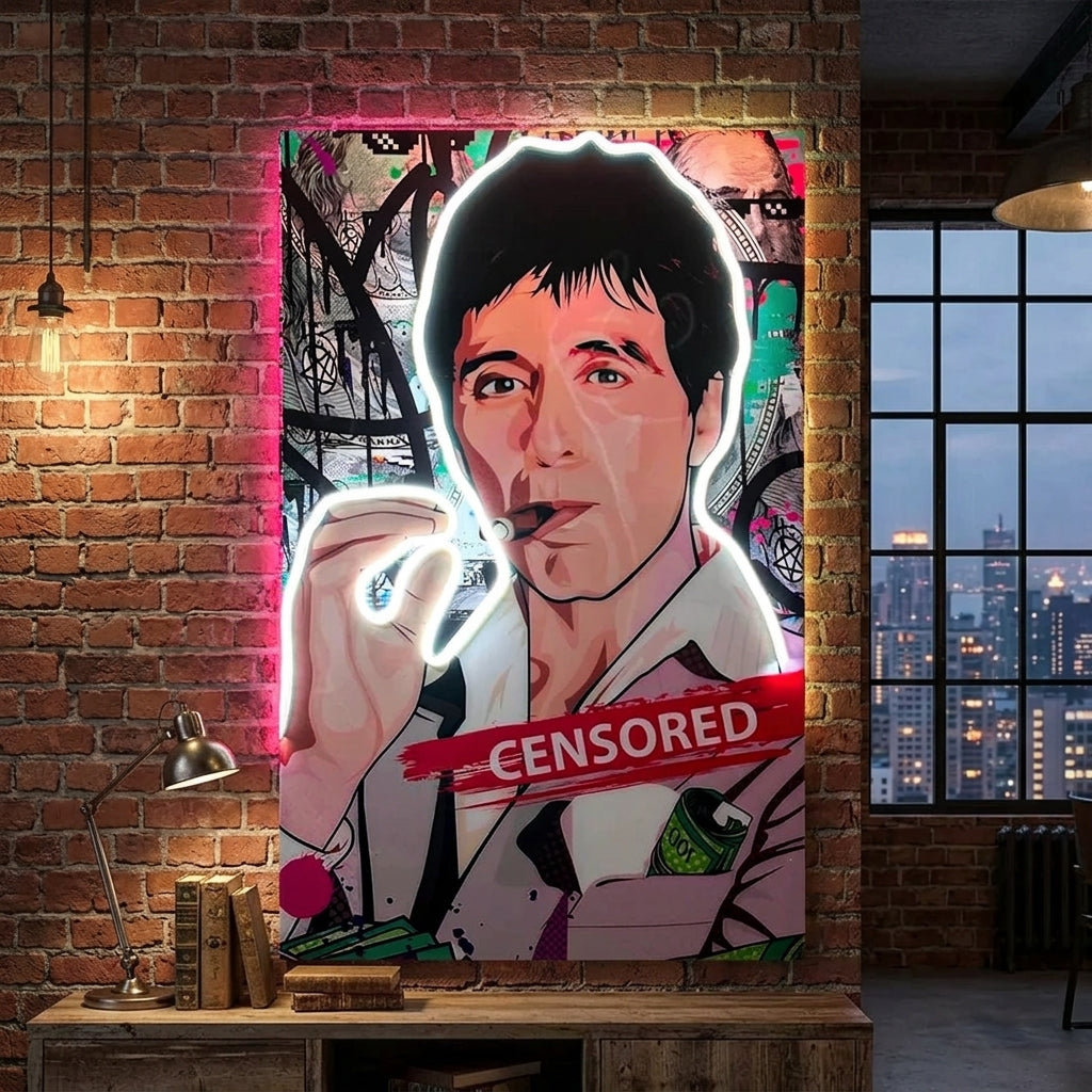 Scarface Censored Neon Tablo