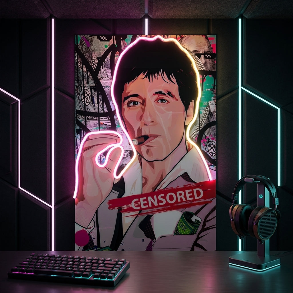 Scarface Censored Neon Tablo
