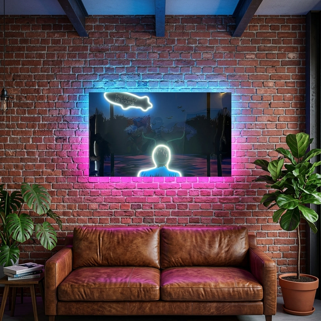 Scarface Blue Neon Tablo