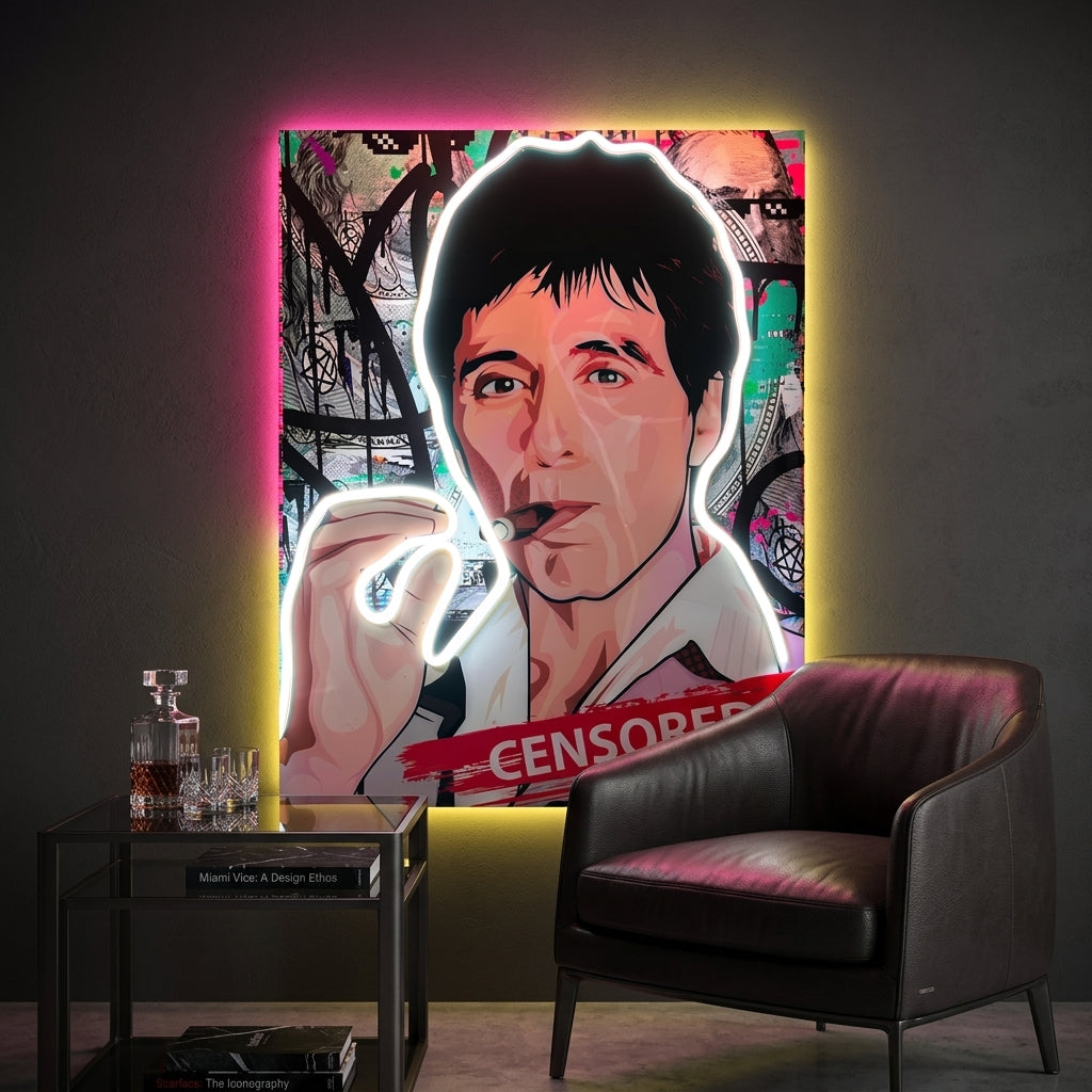 Scarface Censored Neon Tablo