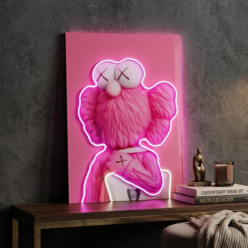 Pink Kaws Neon Tablo
