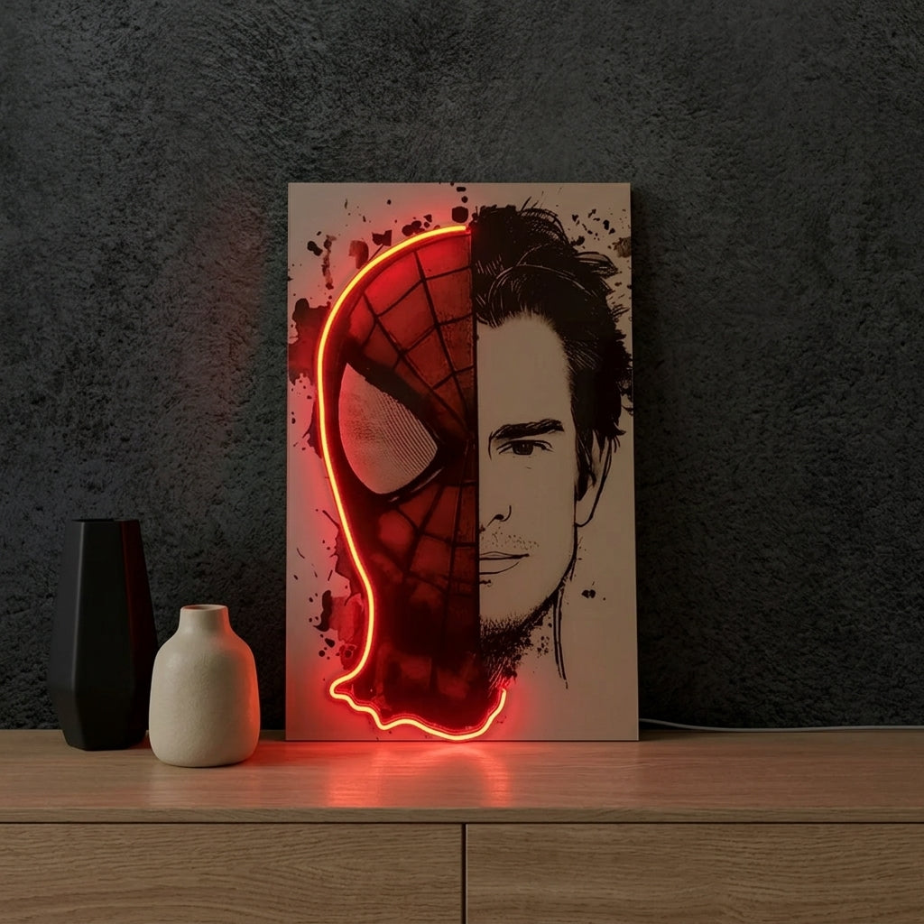 Spiderman Tom Holland Neon Tablo