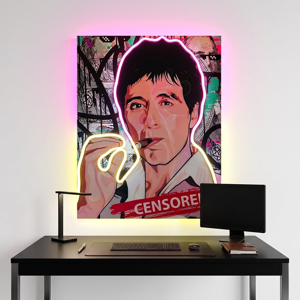 Scarface Censored Neon Tablo