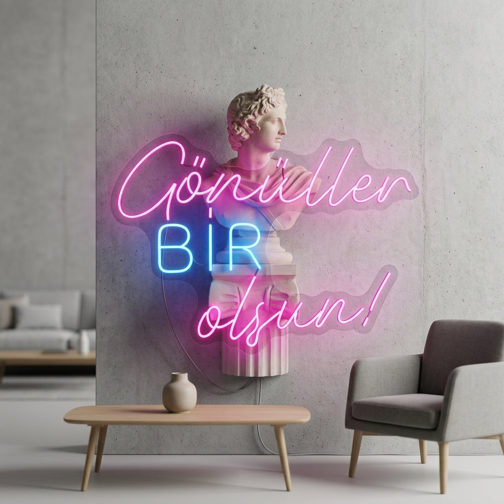 Gönüller Bir Olsun Neon Tabela