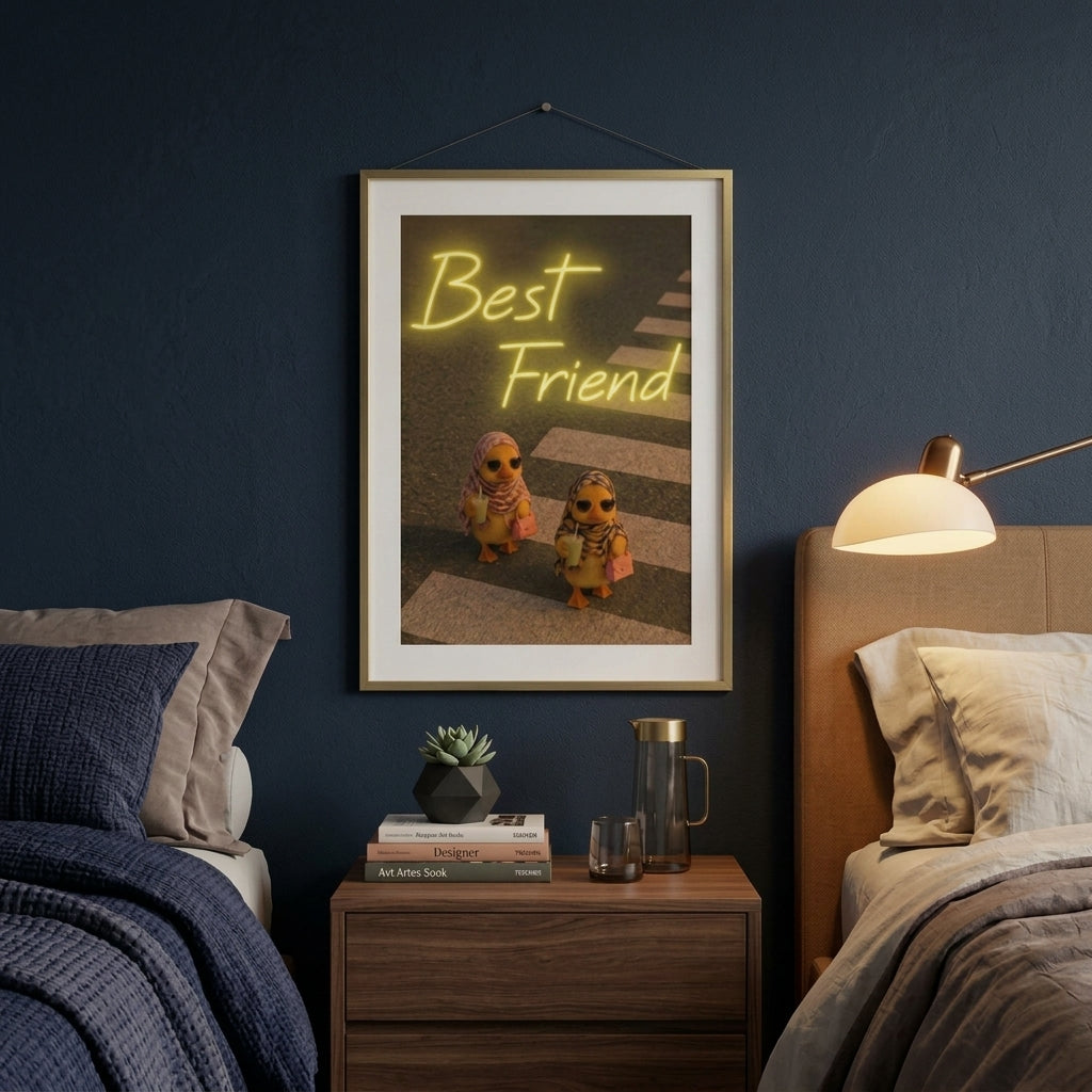 'Best Friend' Neon Pop-Art Tablo  – Yeni Sezon