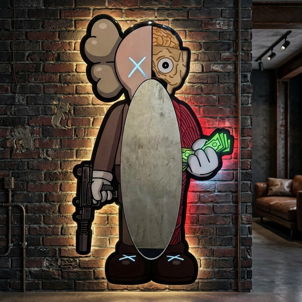 KAWS Anatomi Neon Ayna