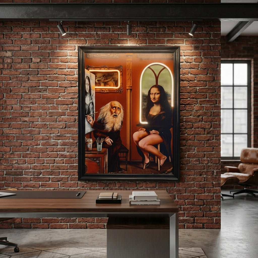 Leonardo da Vinci and Mona Lisa Neon Tabela