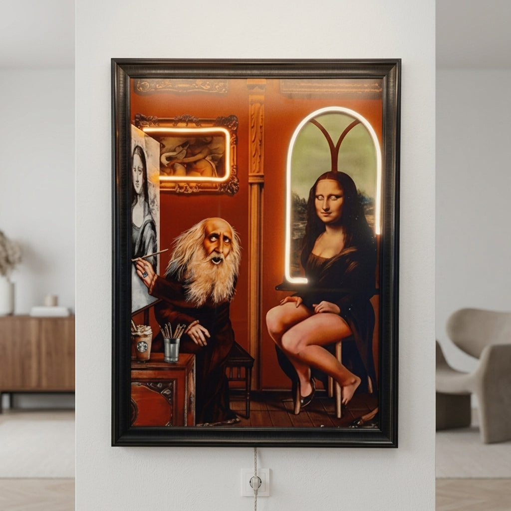 Leonardo da Vinci and Mona Lisa Neon Tabela