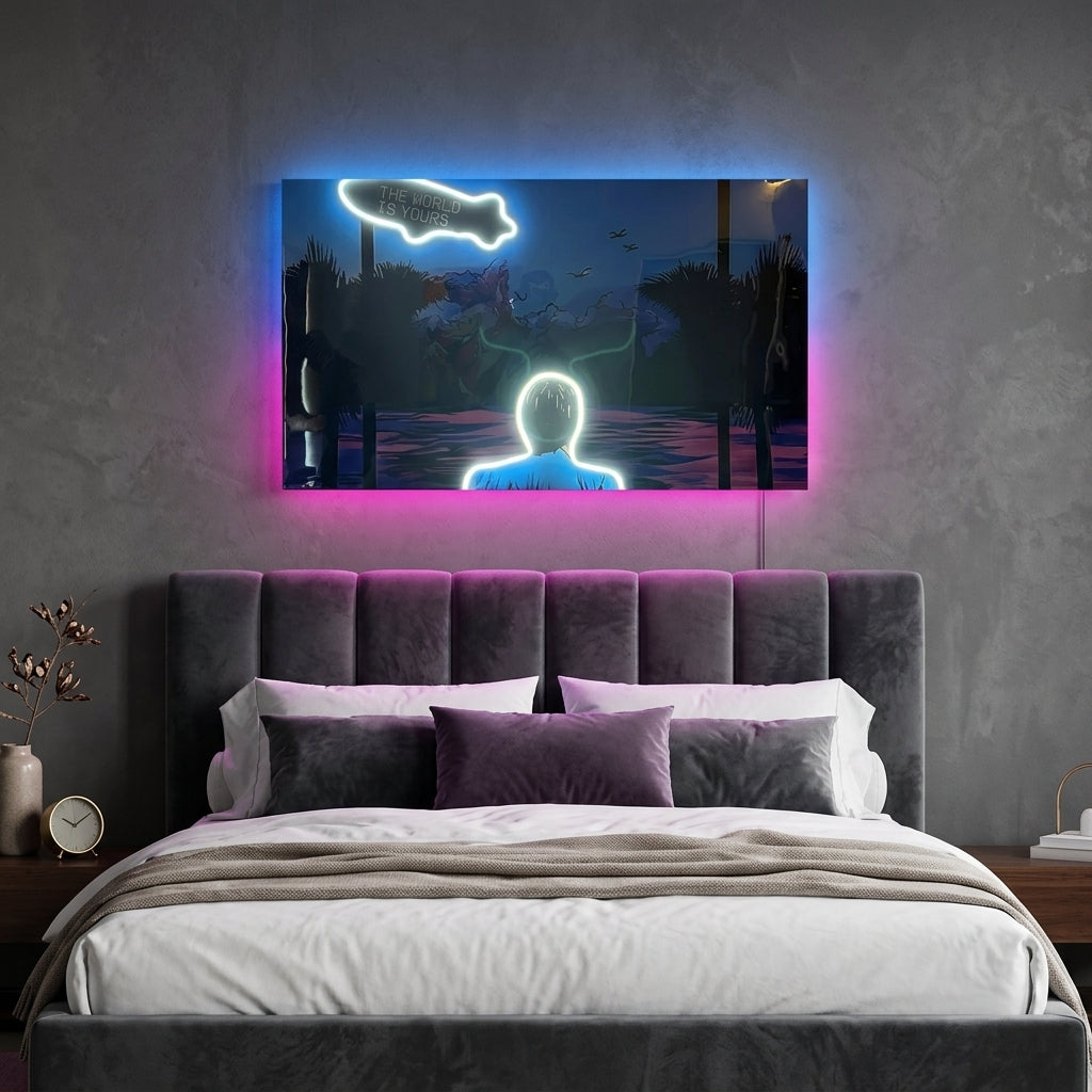 Scarface Blue Neon Tablo