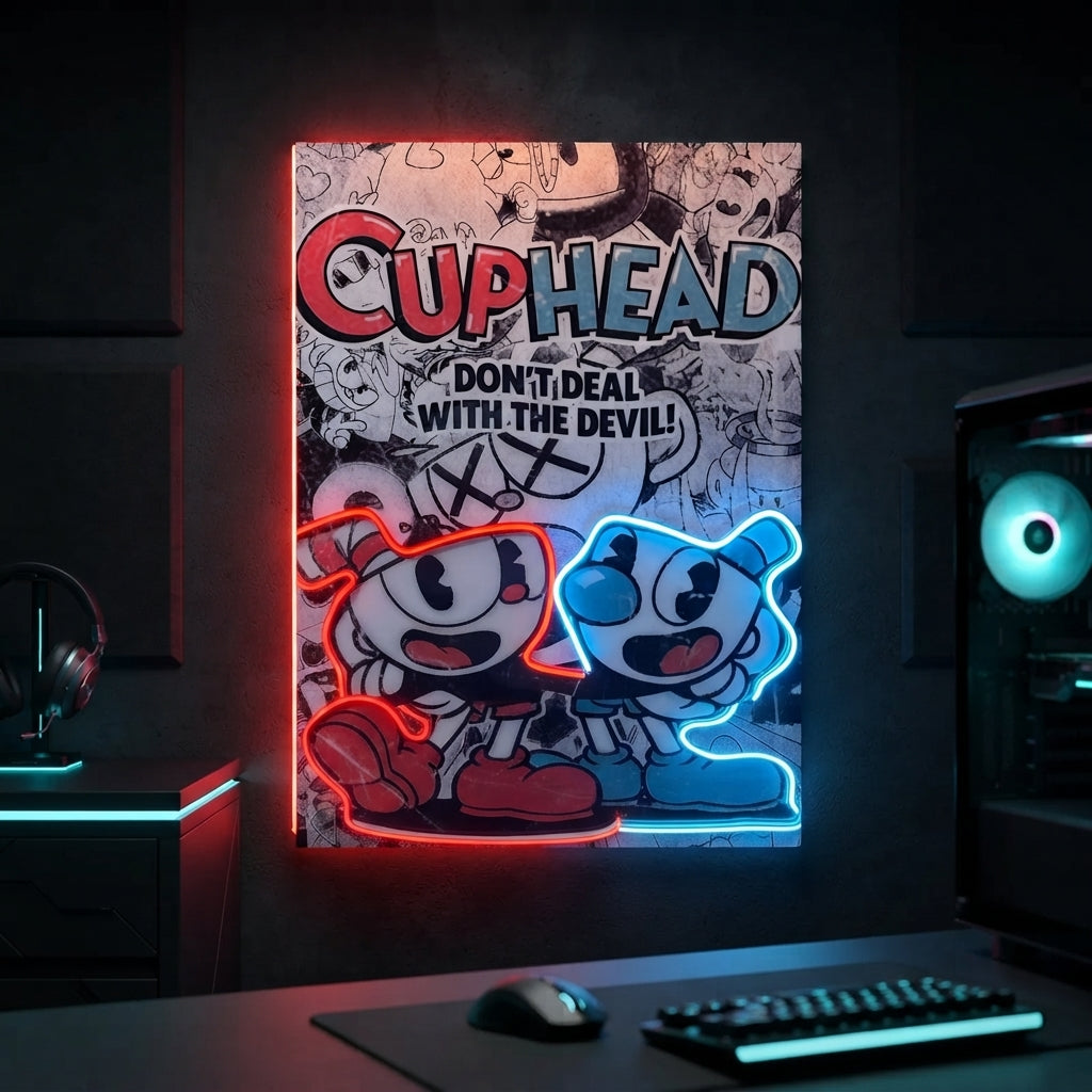 CupHead Neon Tablo