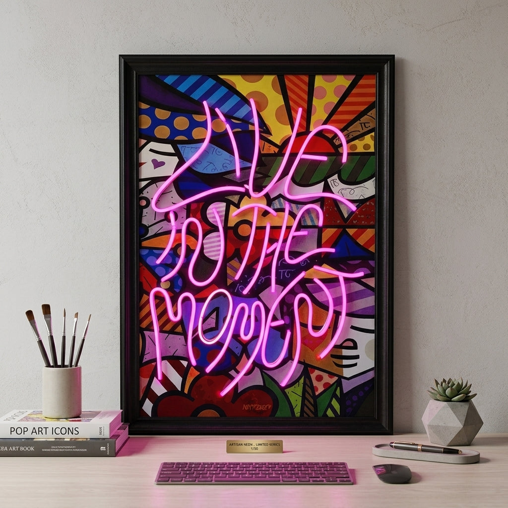 LIVE IN THE MOMENT Canvas Art Tablo